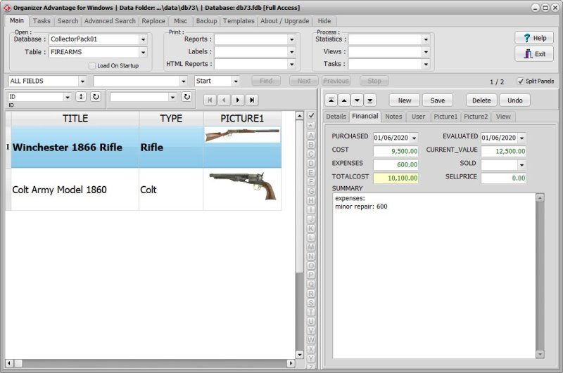 Firearms Cataloging Software for Windows PCs financial